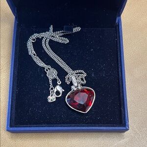 Swarovski crystal Red Heart Pendant Necklace
